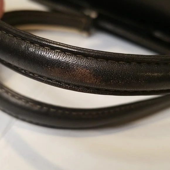 rare CHARLES JOURDAN Paris leather handbag brown rectangular purse Vintage - Picture 11 of 12